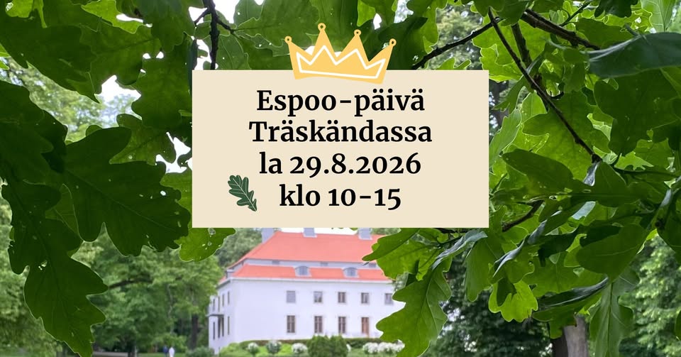 Espoo-päivä Träskändassa la 29.8.2026